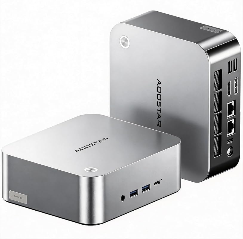 AOOSTAR Mini PC with Ryzen 7 6850H, 24GB RAM, Dual 2.5G LAN, Quad Disp