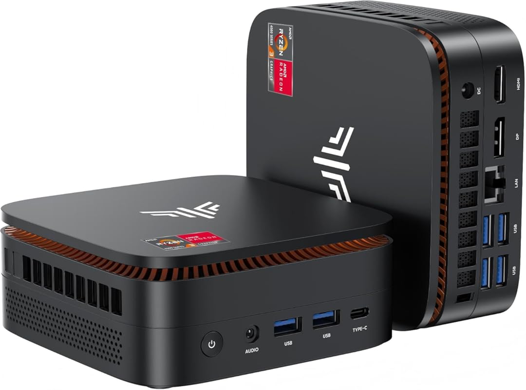 KAMRUI Mini PC with AMD Ryzen 4300U, 16GB RAM, 256GB SSD, 4K Display S