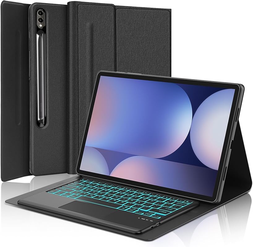 Samsung Galaxy Tab S8 Ultra Keyboard Case – 7-Color Backlit, Detachabl