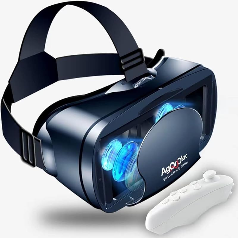 VR Headset for Phones – Adjustable 3D Virtual Reality Glasses for 5–7 